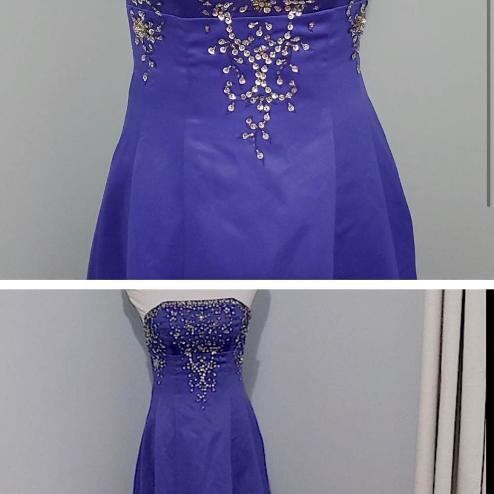 Rich purple Prom or Formal Dress. Strapless with beautiful beading.